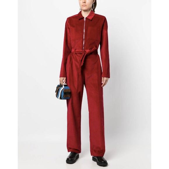 NWT PS Paul Smith Red corduroy long-sleeve jumpsuit 8 - Picture 1 of 11